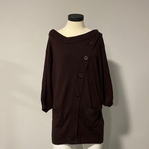 Chocolate Brown Sweater with buttons and pockets